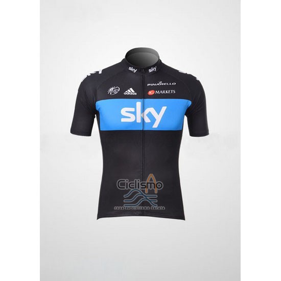 Sky Ropa Ciclismo Culotte Corto 2012 Mangas Cortas Negro y Azul